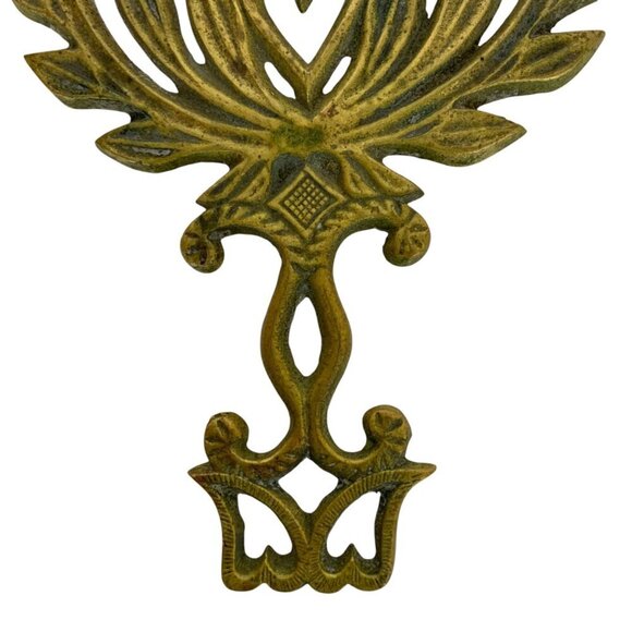 Vintage Virginia Metalcrafters Cast Brass Eagle Heart Trivet Patriotic - Picture 5 of 5